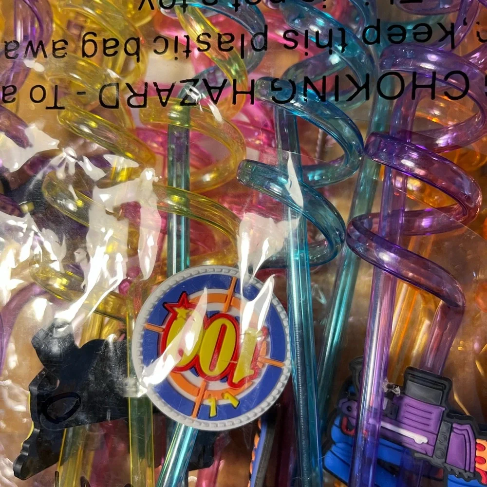Nerf Colorful Spiral Straws Set of 25